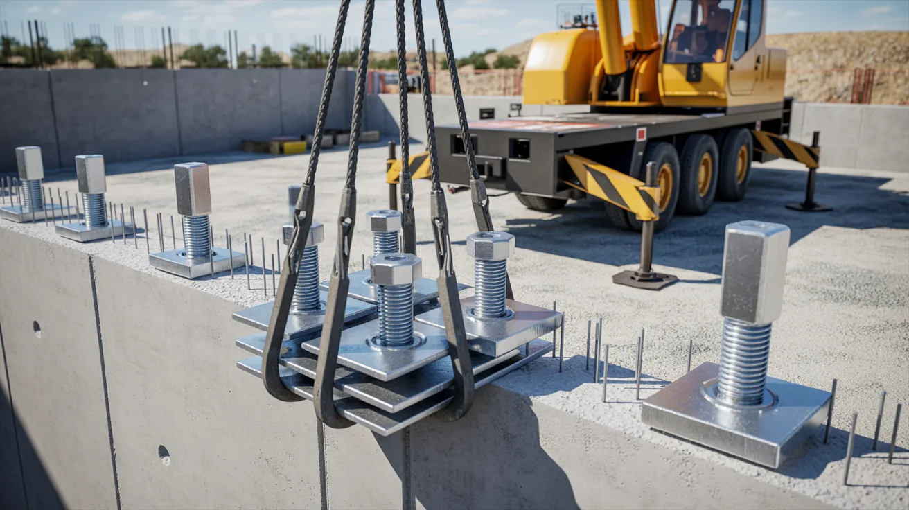 Lifting hardware embedded in a tilt-up concrete panel 

