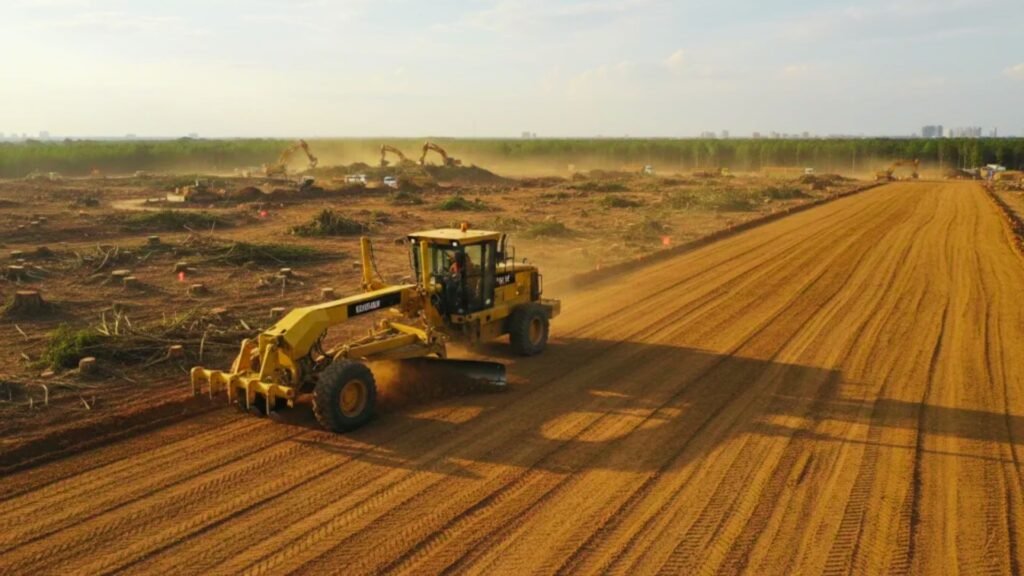 Image shows the site preparation.