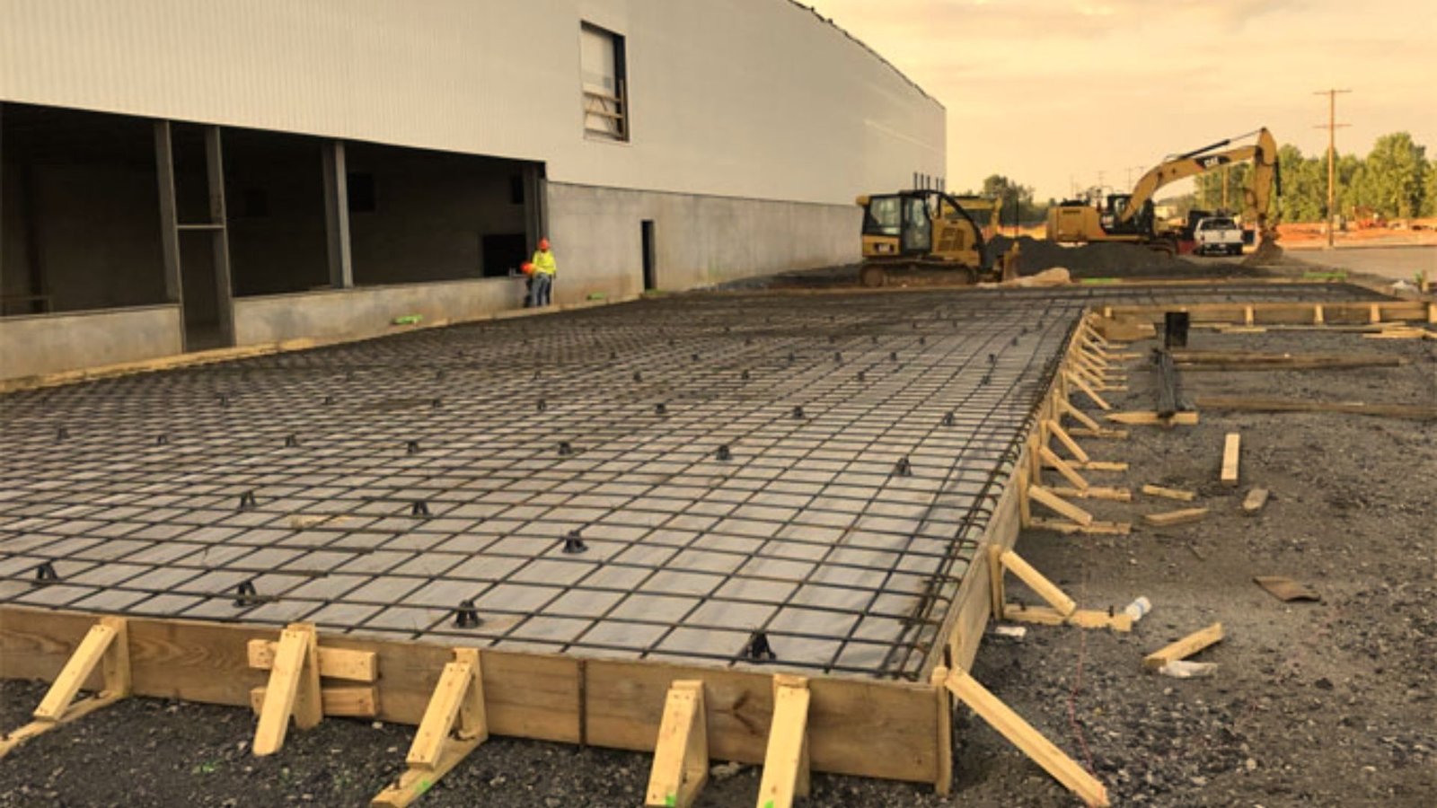 Image shows the slab on grade construction.